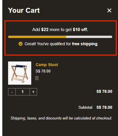 Free Shipping Progress Bar