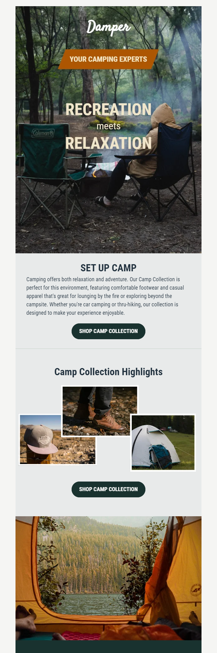 RenderKu Standard newsletter / promotional template example, annotated for commercial hierarchy and merchandising.