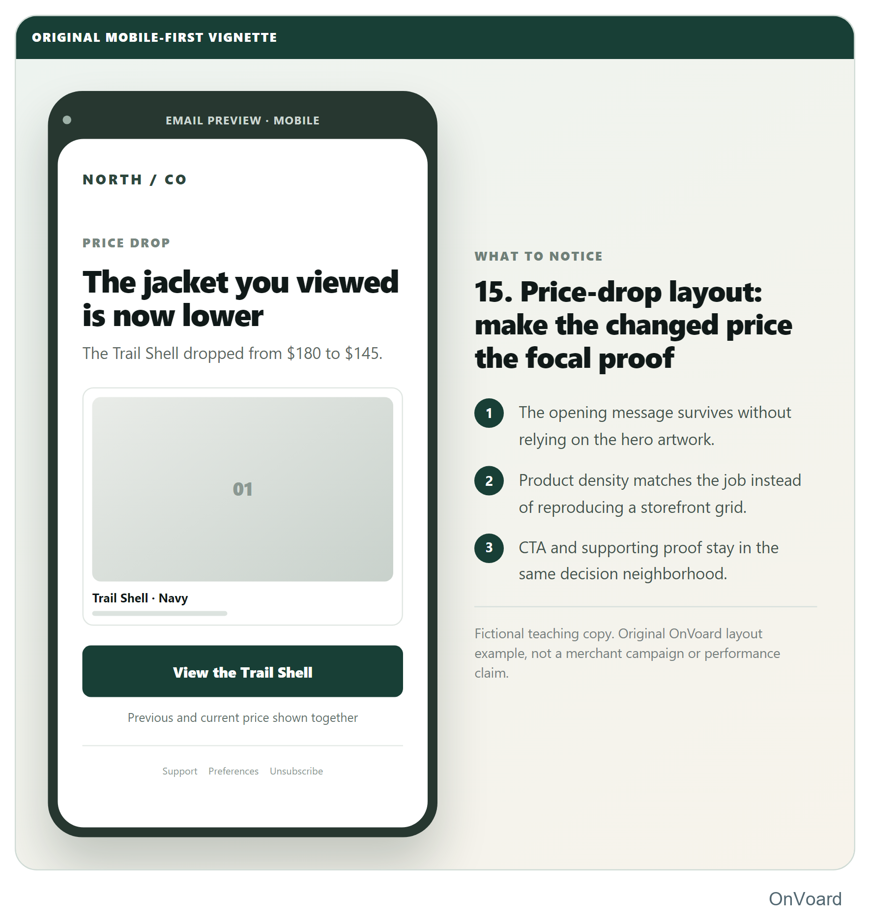 15. Price-drop layout: make the changed price the focal proof