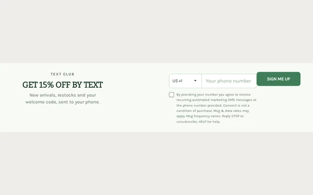 Coffee SMS Signup, step 1 of 3 (Capture (Phone))