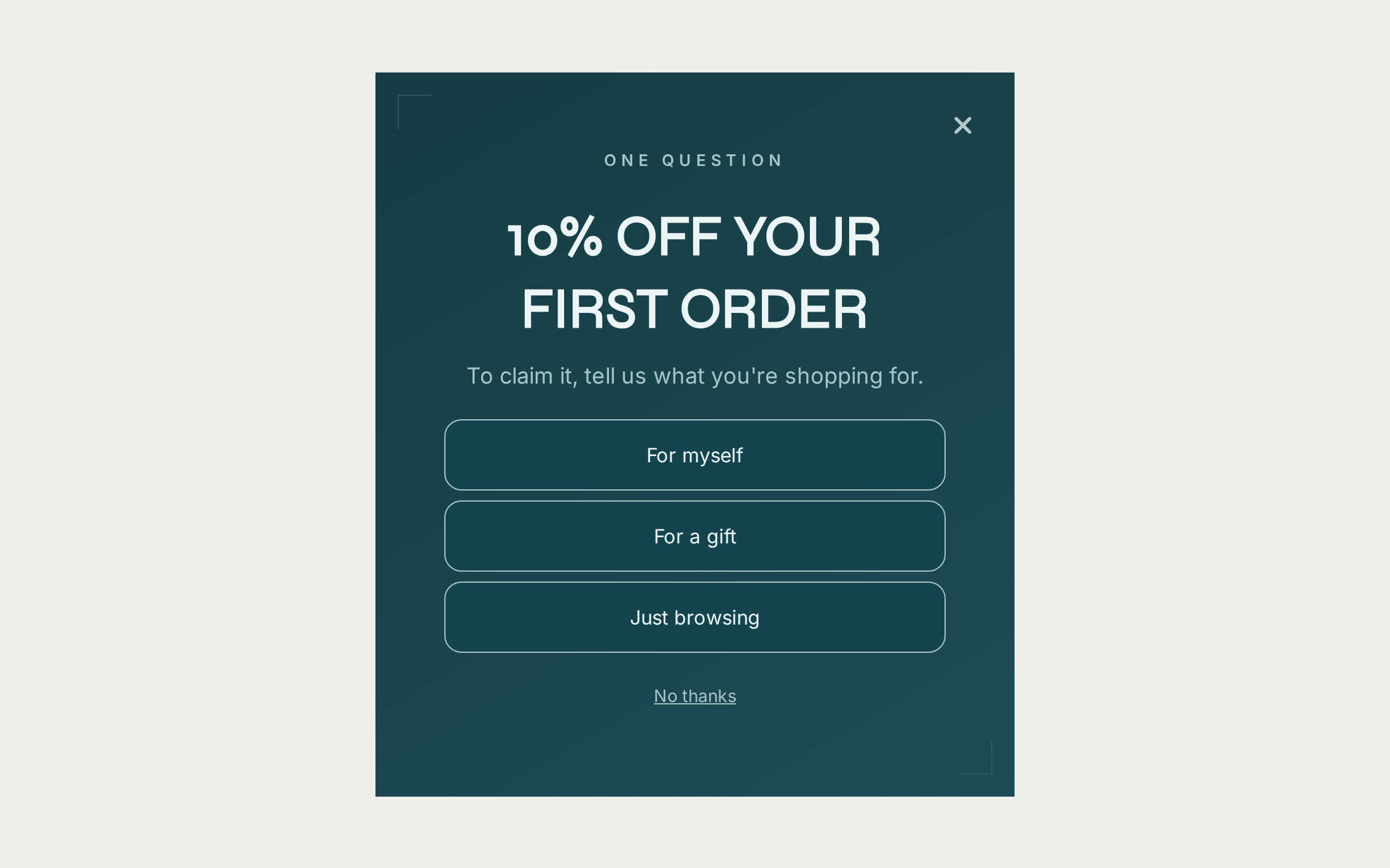 Supplements Survey, step 1 of 4 (Capture (Choice question))