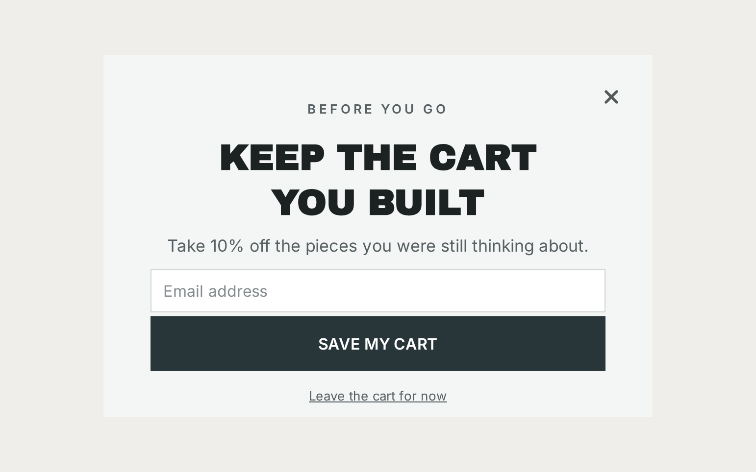 Wellness Exit Intent, step 1 of 3 (Capture (Email))