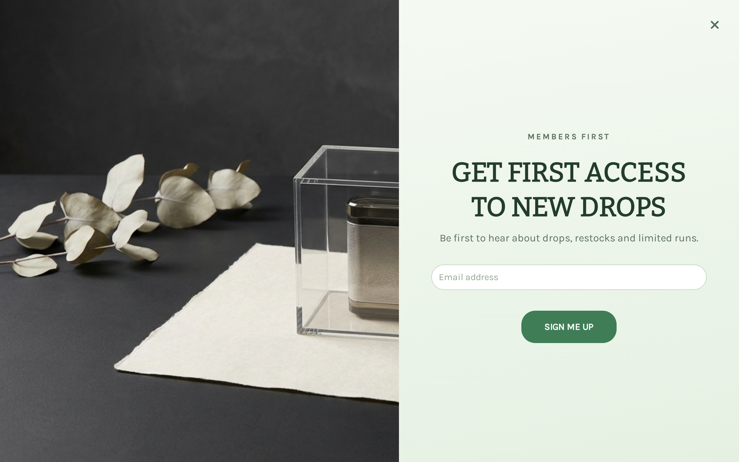 Collectibles Early Access, step 1 of 3 (Capture (Email))