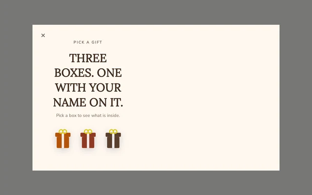 Coffee Pick a Gift, step 1 of 4 (Play (Pick a Gift))