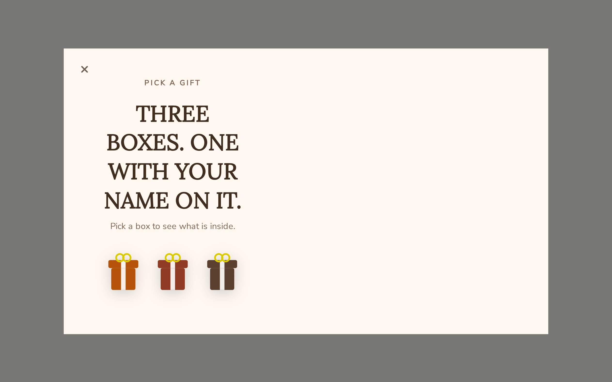 Coffee Pick a Gift, step 1 of 4 (Play (Pick a Gift))