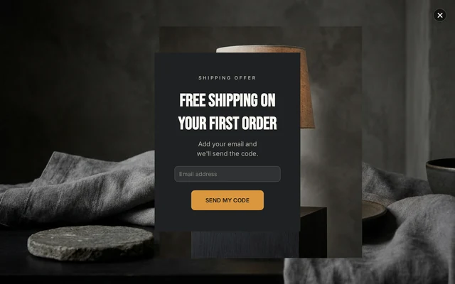 Home Decor Free Shipping, step 1 of 3 (Capture (Email))