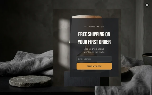 Home Decor Free Shipping, step 1 of 3 (Capture (Email))