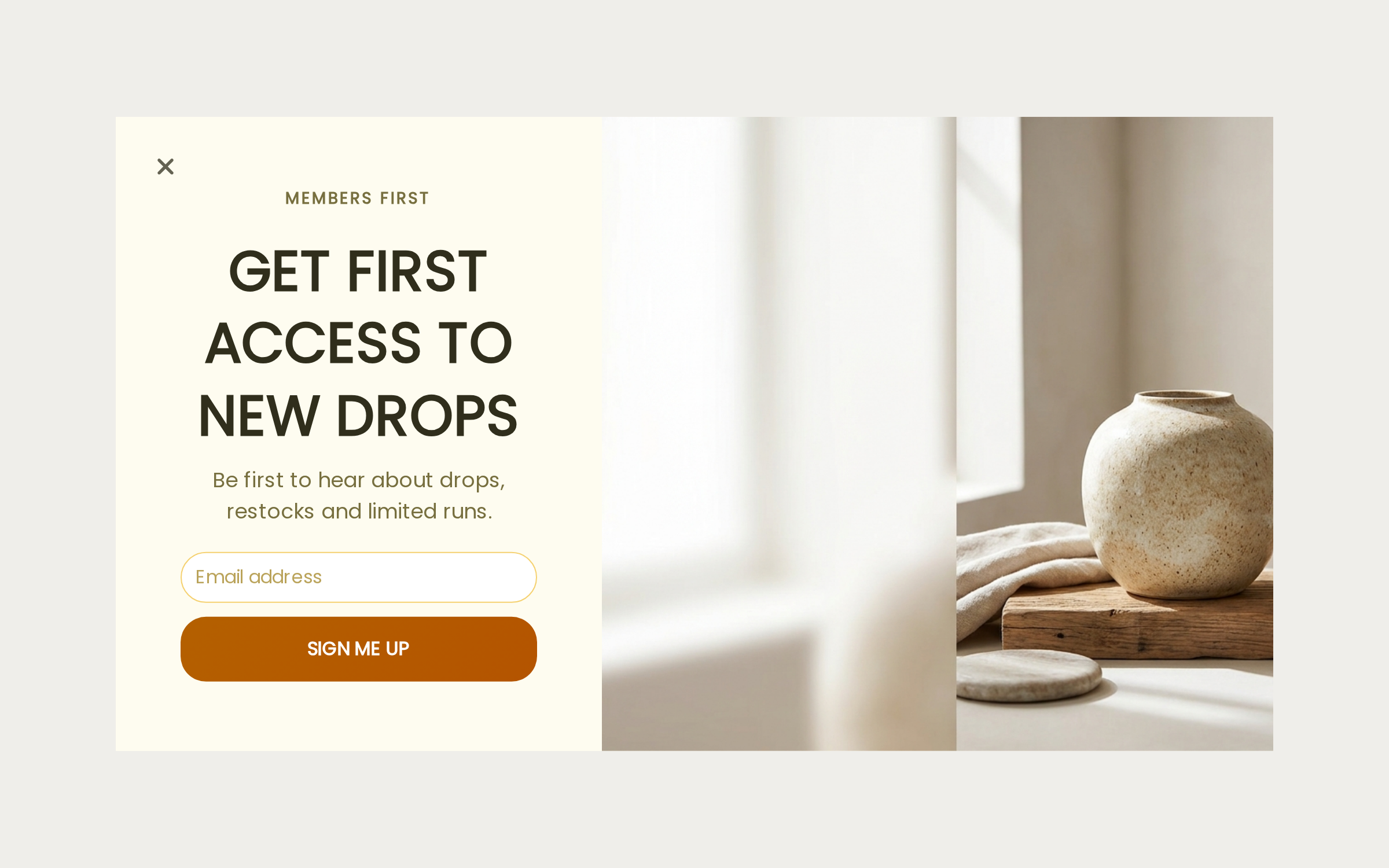 Home Decor Early Access, step 1 of 3 (Capture (Email))