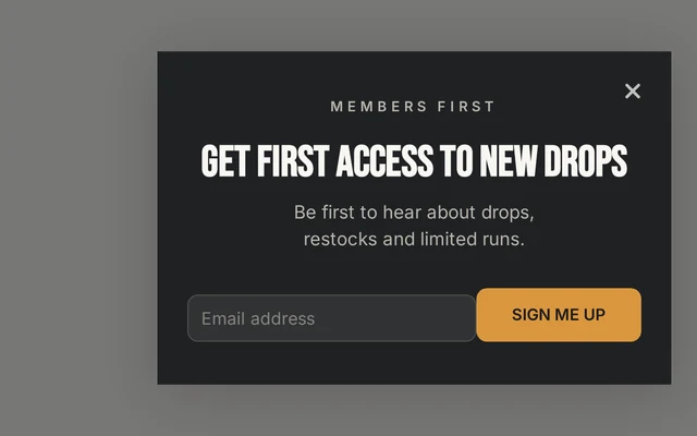 Supplements Early Access, step 1 of 3 (Capture (Email))