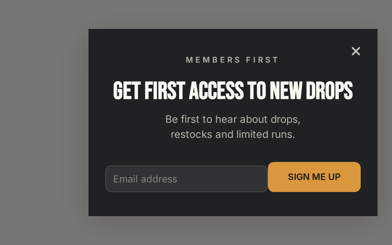 Supplements Early Access, step 1 of 3 (Capture (Email))