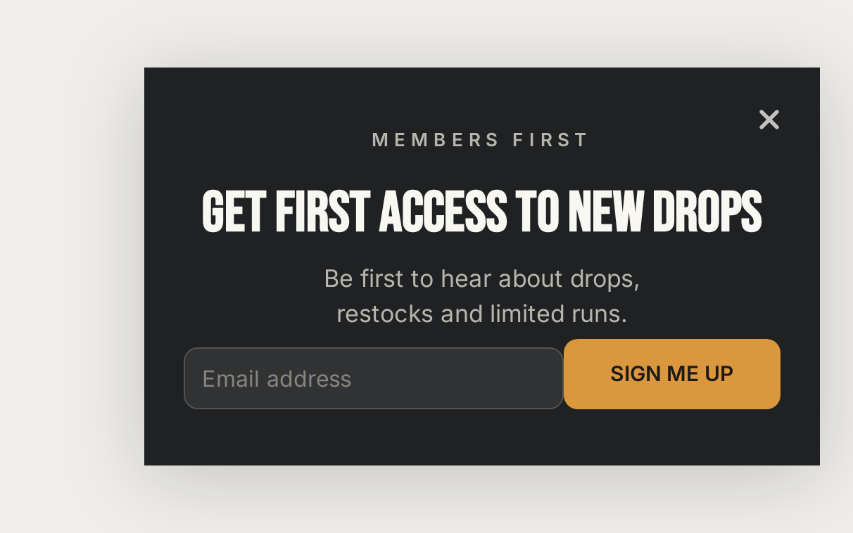 Supplements Early Access, step 1 of 3 (Capture (Email))