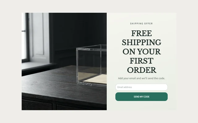 Collectibles Free Shipping, step 1 of 3 (Capture (Email))