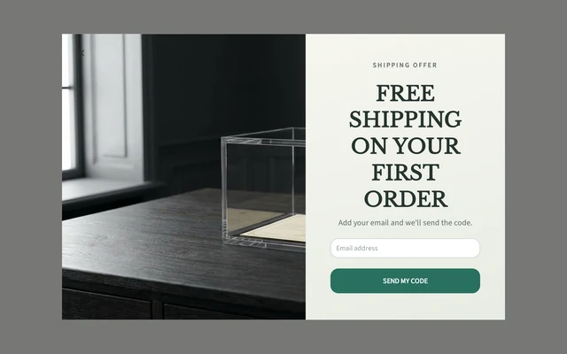 Collectibles Free Shipping, step 1 of 3 (Capture (Email))