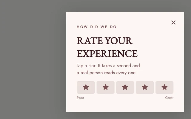 Coffee Star Rating, step 1 of 3 (Capture (Rating))