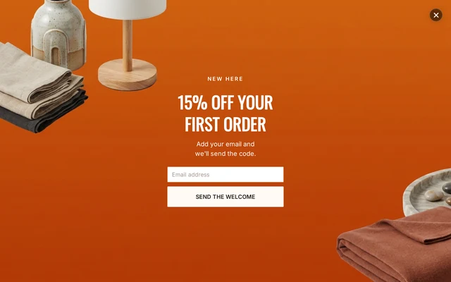 Home Decor Welcome Offer, step 1 of 3 (Capture (Email))