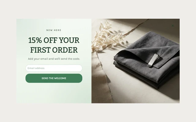 Fashion Welcome Offer, step 1 of 3 (Capture (Email))