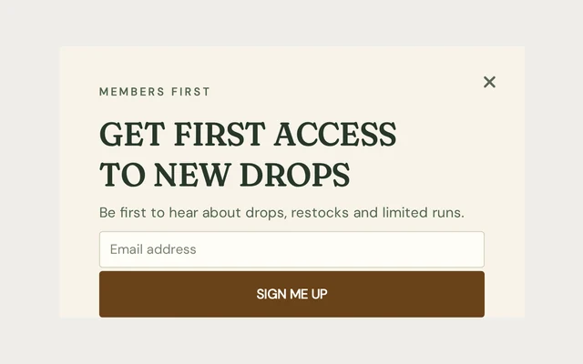 Outdoor Early Access, step 1 of 3 (Capture (Email))