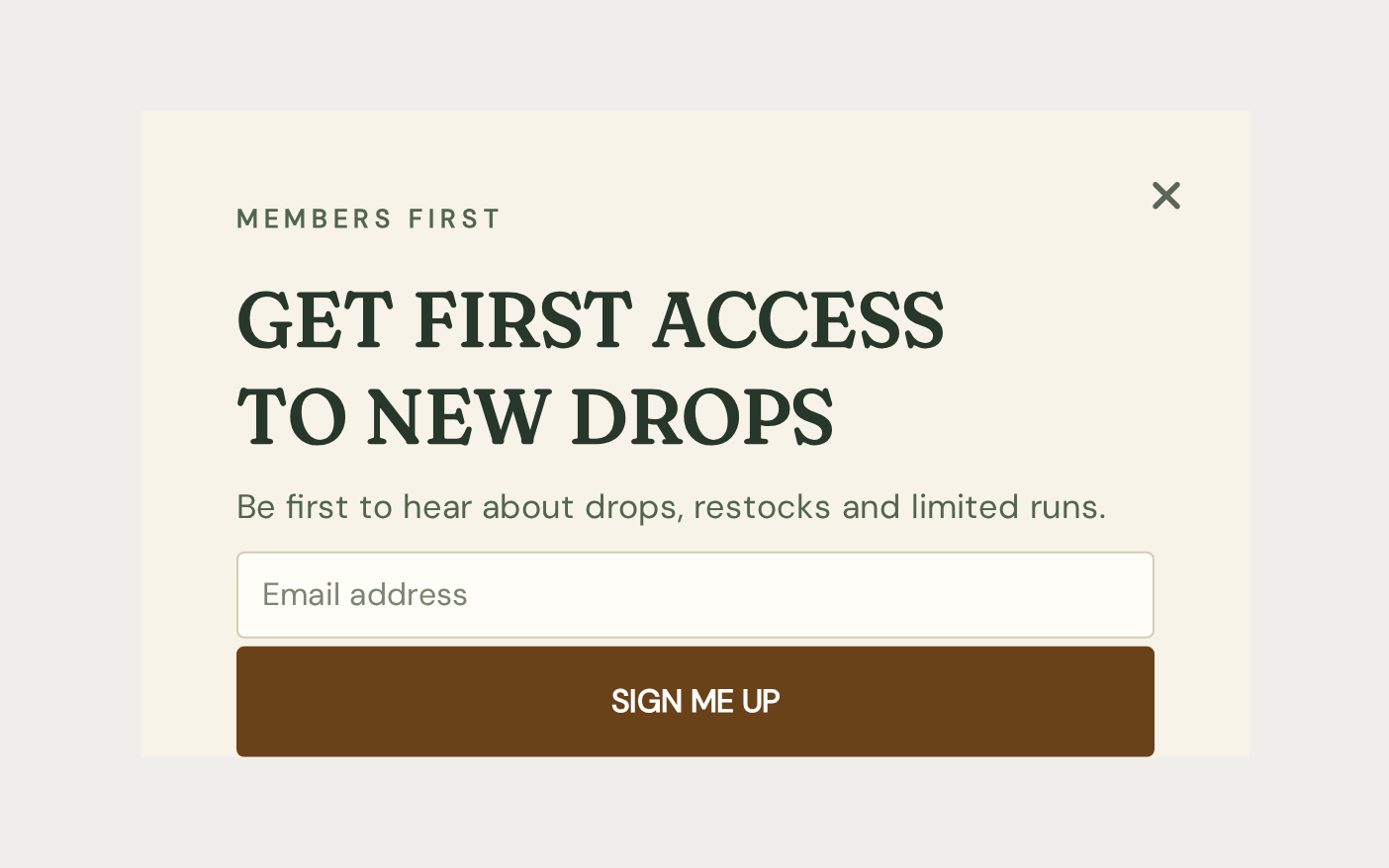 Outdoor Early Access, step 1 of 3 (Capture (Email))