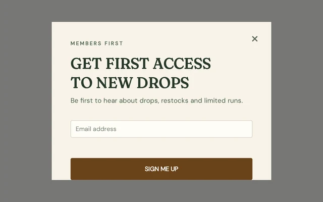 Outdoor Early Access, step 1 of 3 (Capture (Email))