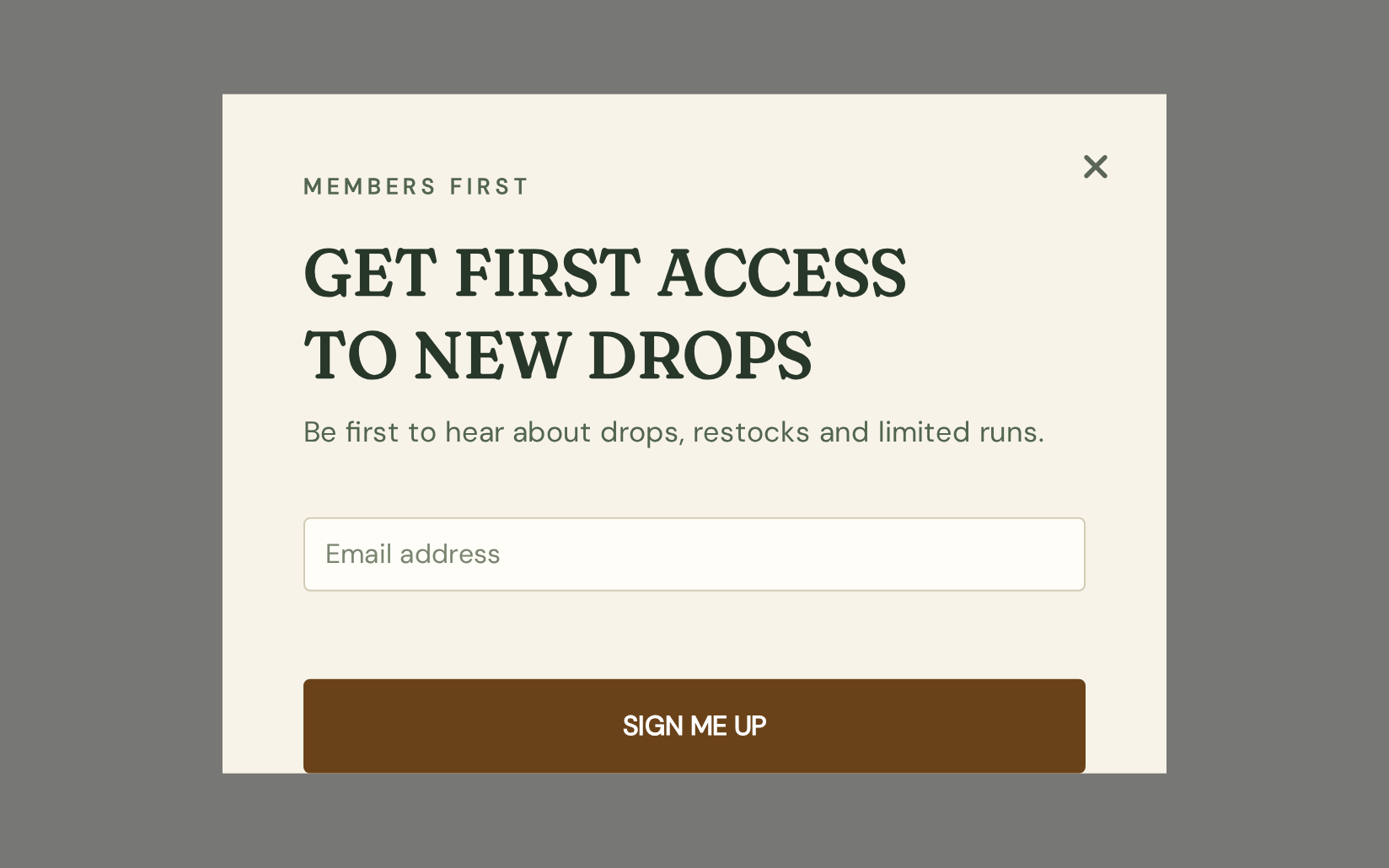 Outdoor Early Access, step 1 of 3 (Capture (Email))