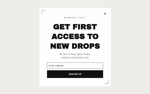 Fashion Early Access, step 1 of 3 (Capture (Email))