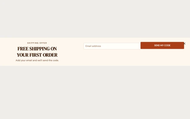 Jewelry Free Shipping, step 1 of 3 (Capture (Email))