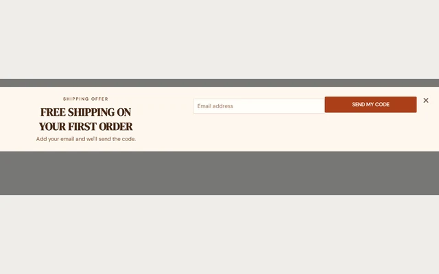 Jewelry Free Shipping, step 1 of 3 (Capture (Email))