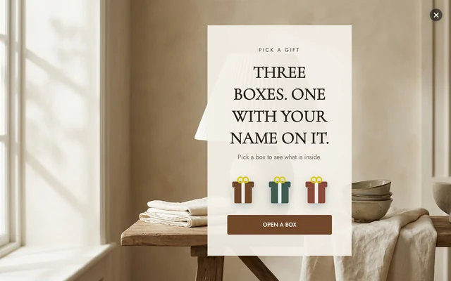 Home Decor Pick a Gift, step 1 of 4 (Play (Pick a Gift))
