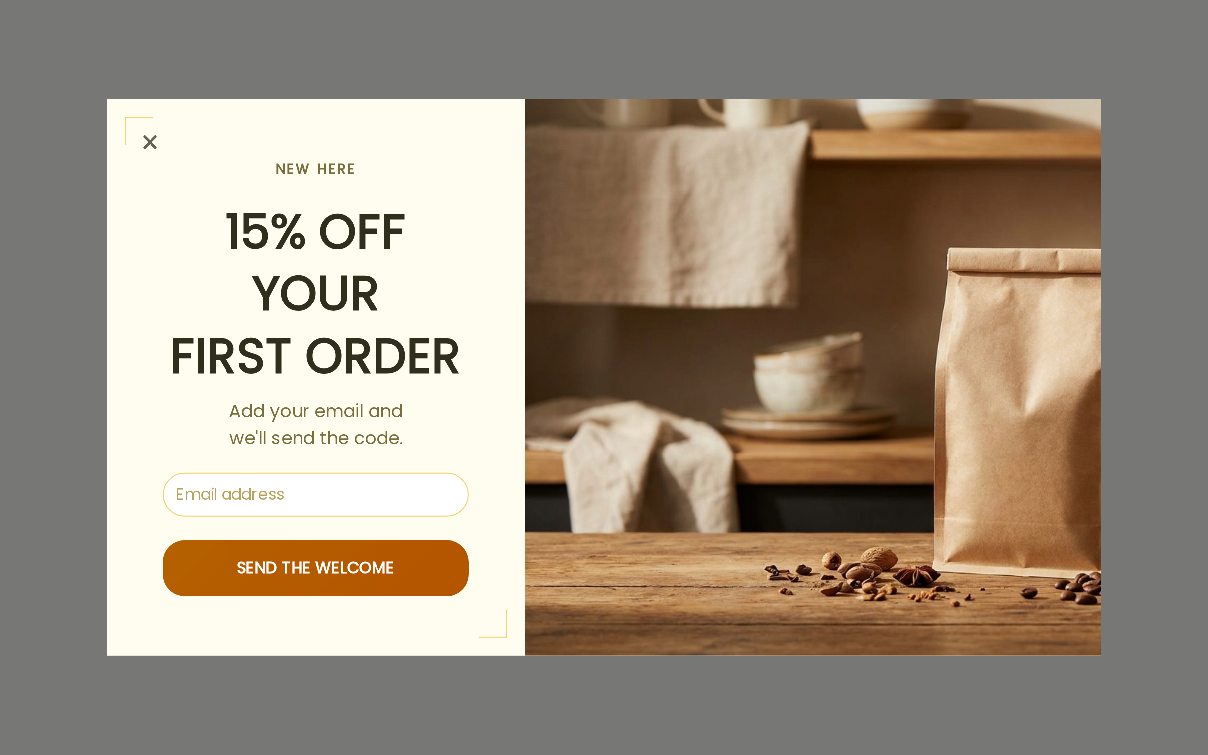 Coffee Welcome Offer, step 1 of 3 (Capture (Email))