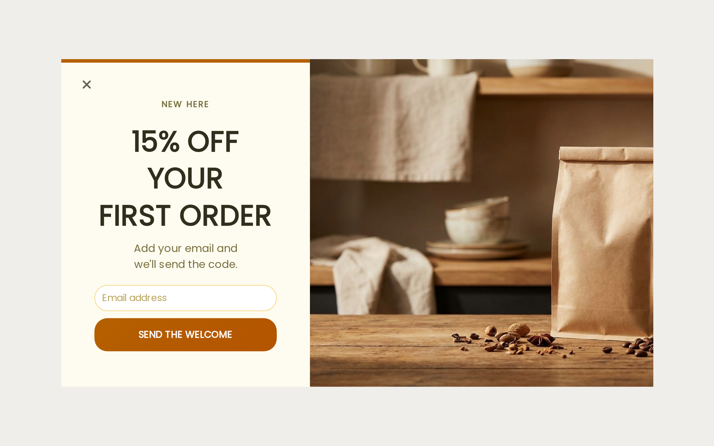 Coffee Welcome Offer, step 1 of 3 (Capture (Email))
