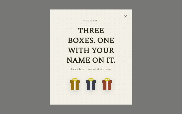 Home Decor Pick a Gift (No Photo), step 1 of 4 (Play (Pick a Gift))