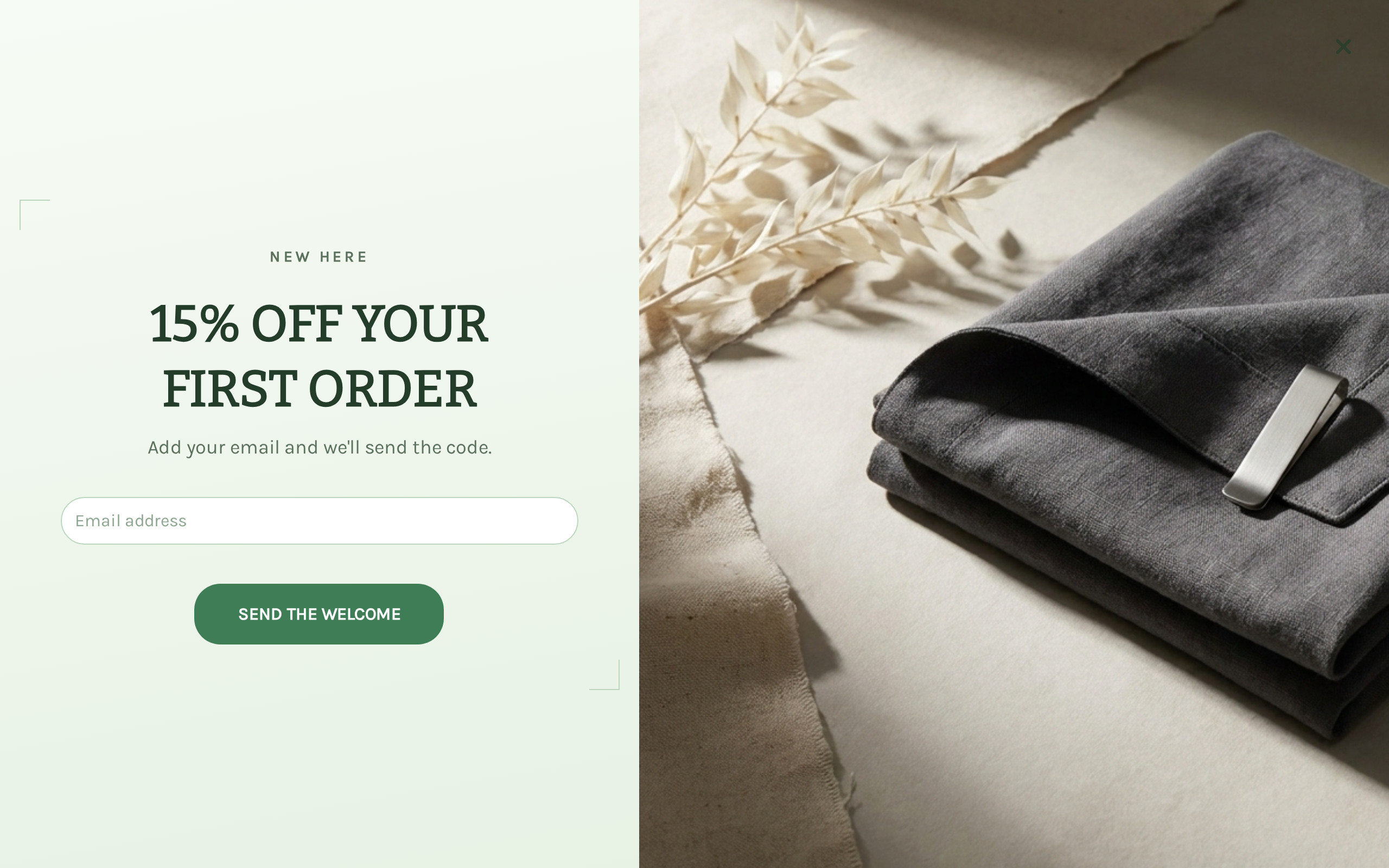 Fashion Welcome Offer, step 1 of 3 (Capture (Email))