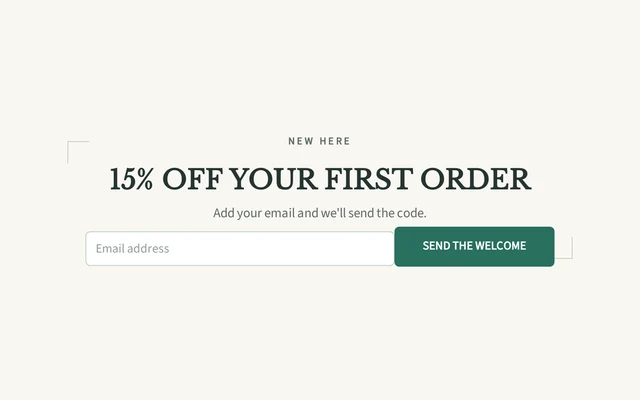 Stationery Welcome Offer, step 1 of 3 (Capture (Email))