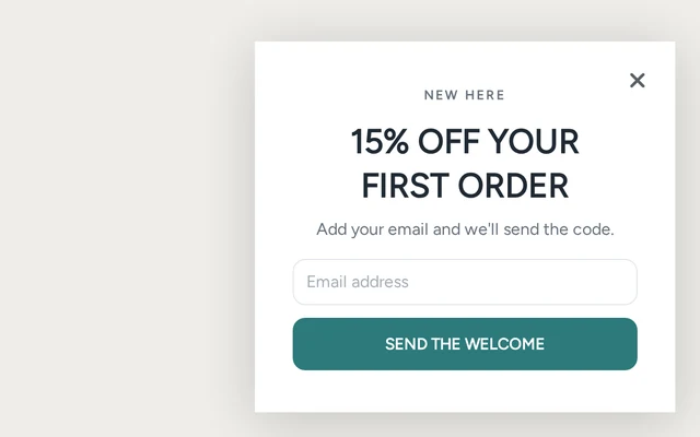 Skincare Welcome Offer, step 1 of 3 (Capture (Email))