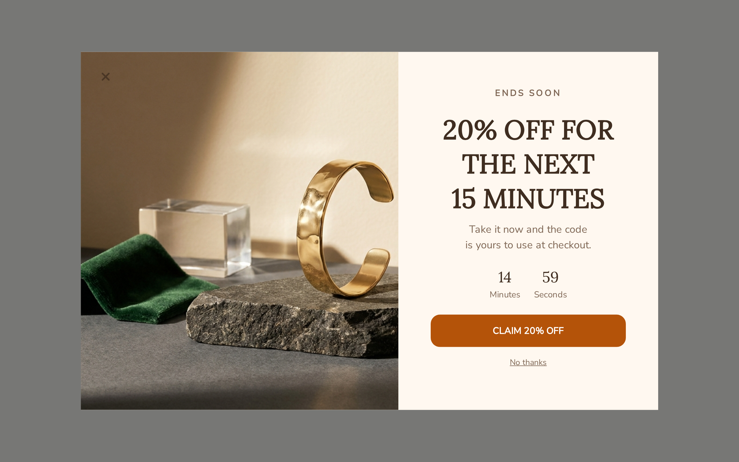 Jewelry Flash Sale, step 1 of 3 (Message)