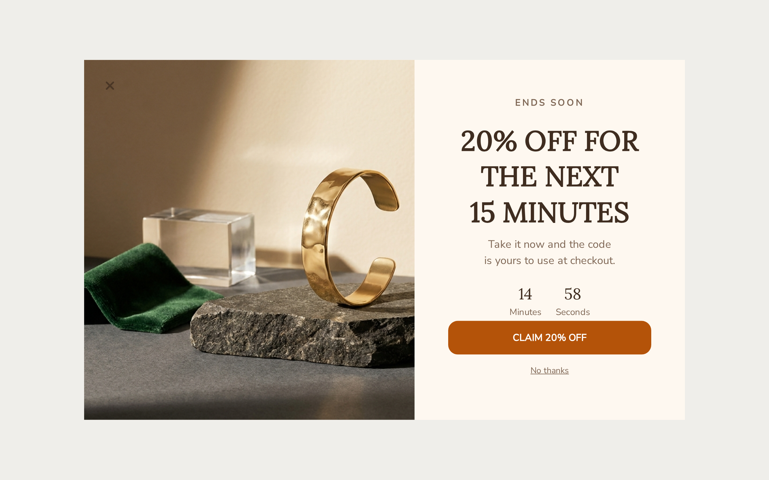 Jewelry Flash Sale, step 1 of 3 (Message)