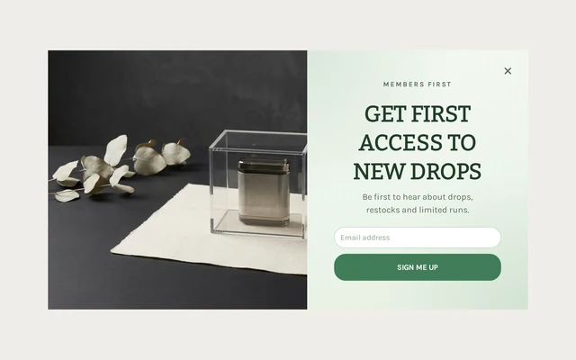 Collectibles Early Access, step 1 of 3 (Capture (Email))