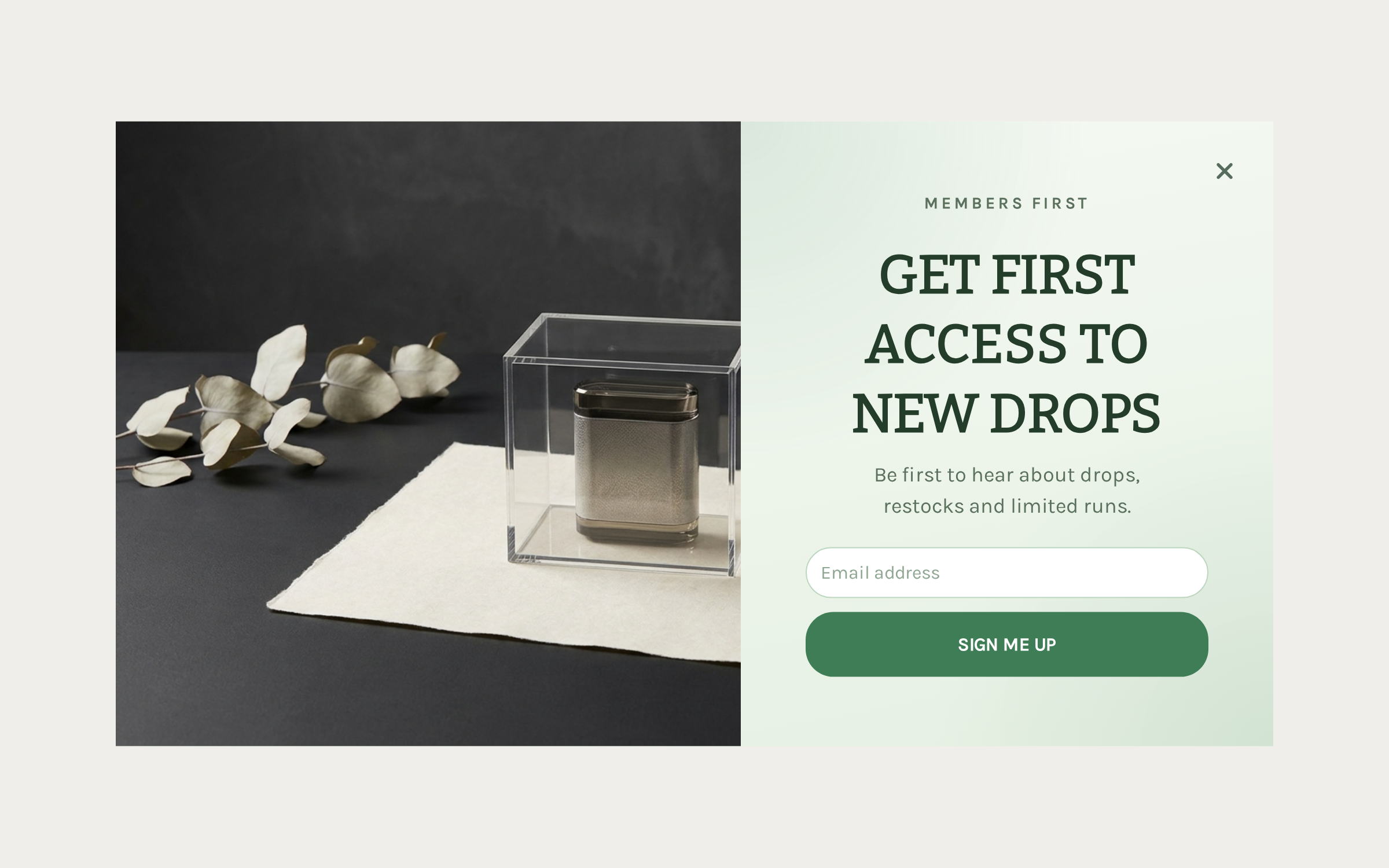 Collectibles Early Access, step 1 of 3 (Capture (Email))