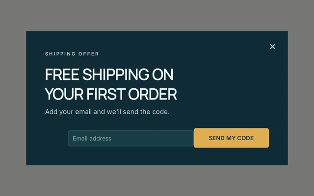 Pet Supplies Free Shipping, step 1 of 3 (Capture (Email))