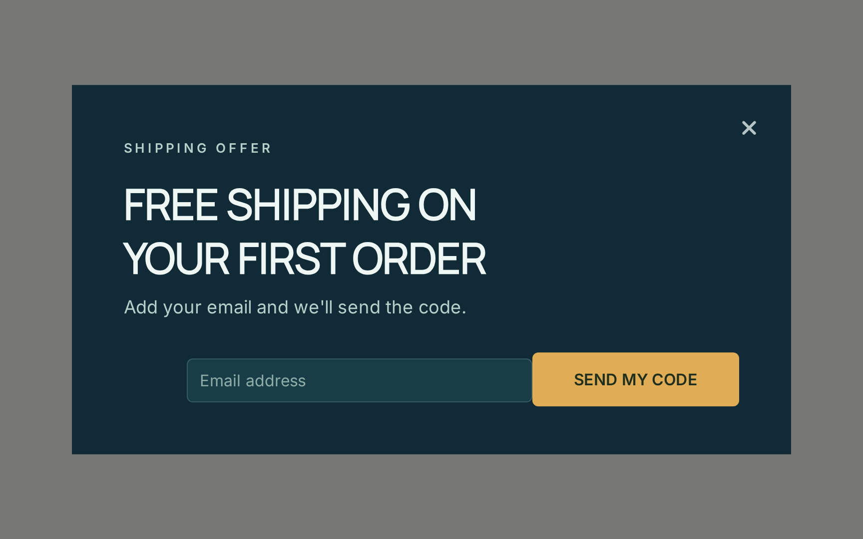 Pet Supplies Free Shipping, step 1 of 3 (Capture (Email))