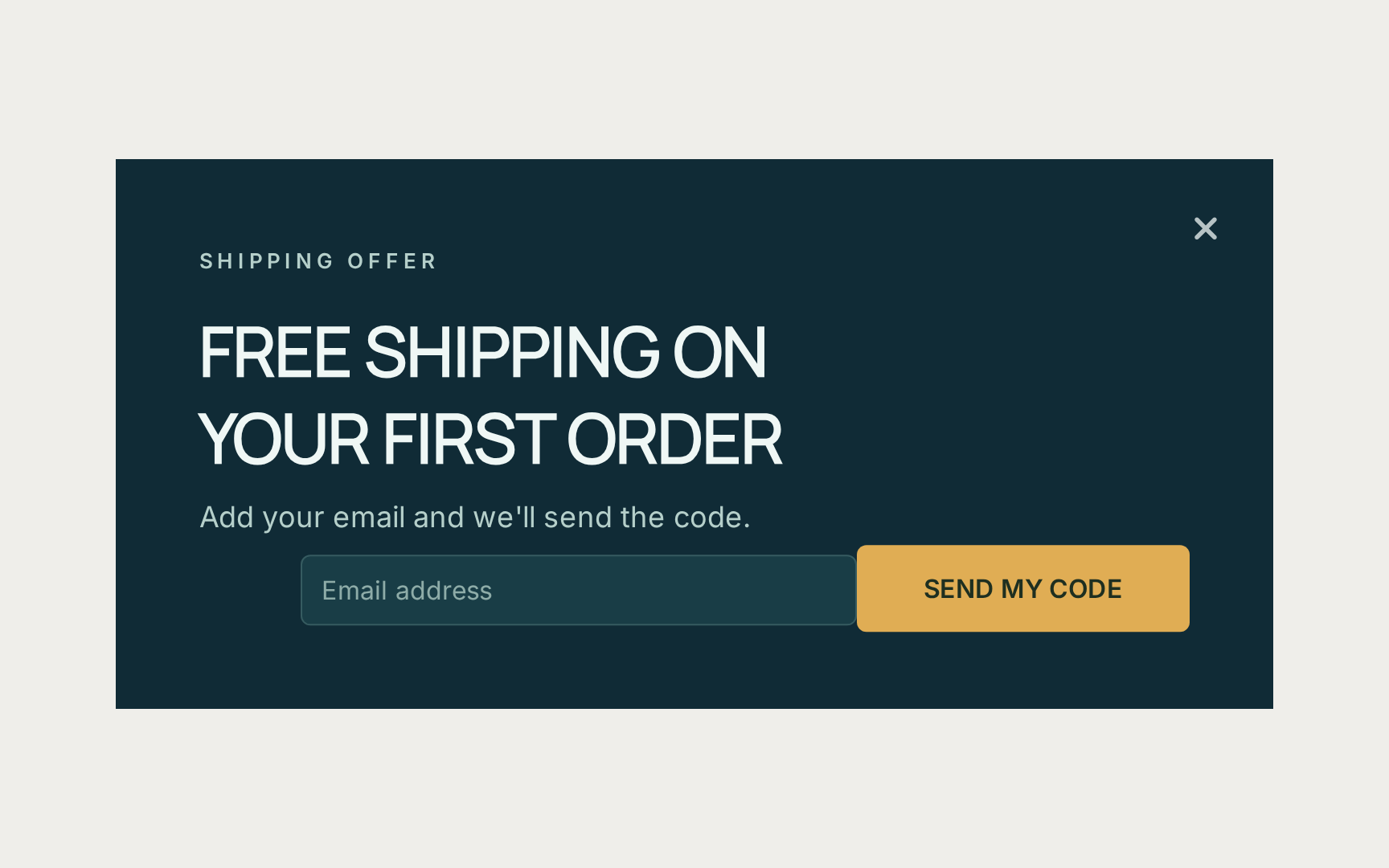 Pet Supplies Free Shipping, step 1 of 3 (Capture (Email))