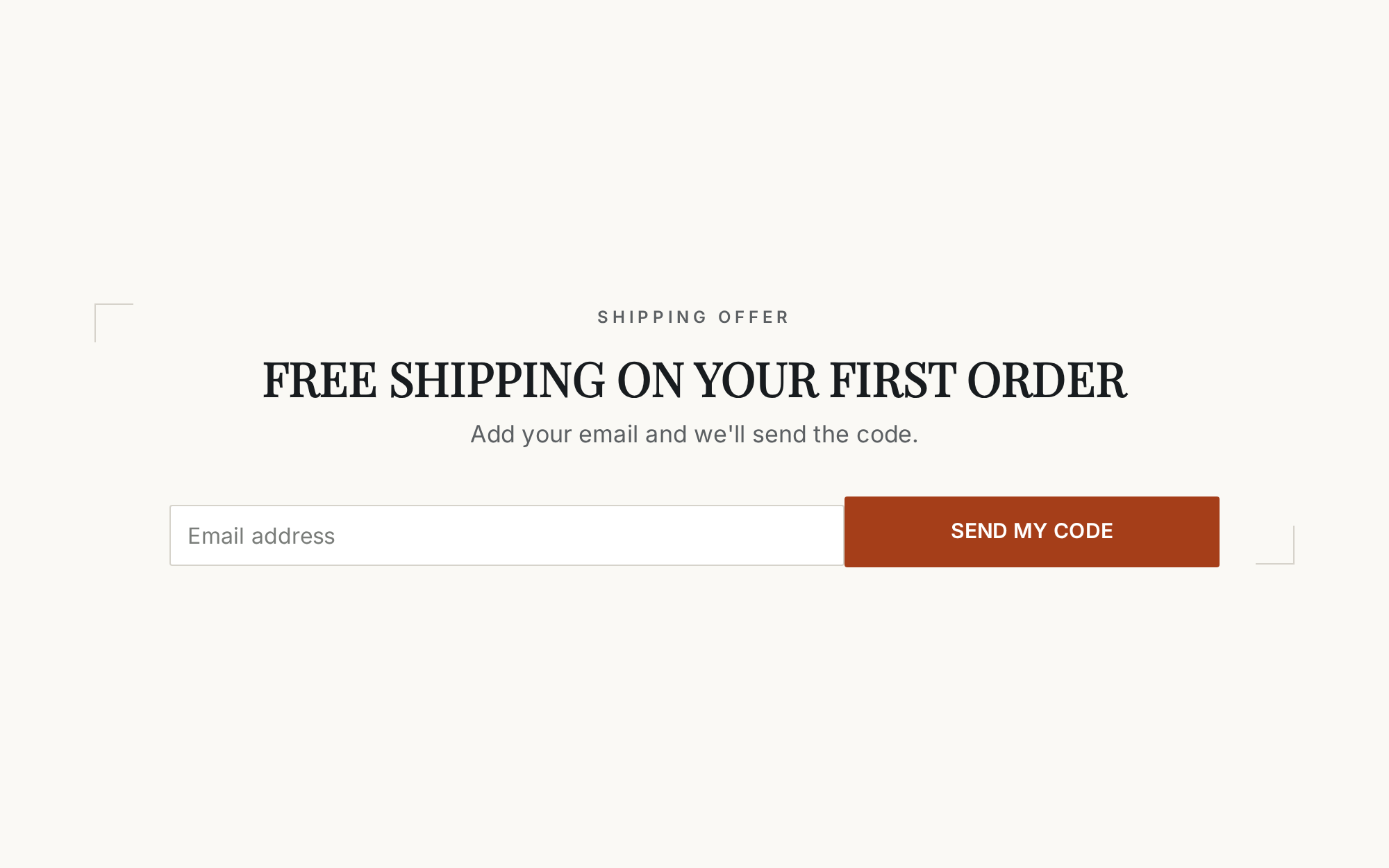 Skincare Free Shipping, step 1 of 3 (Capture (Email))