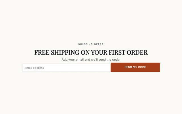 Skincare Free Shipping, step 1 of 3 (Capture (Email))