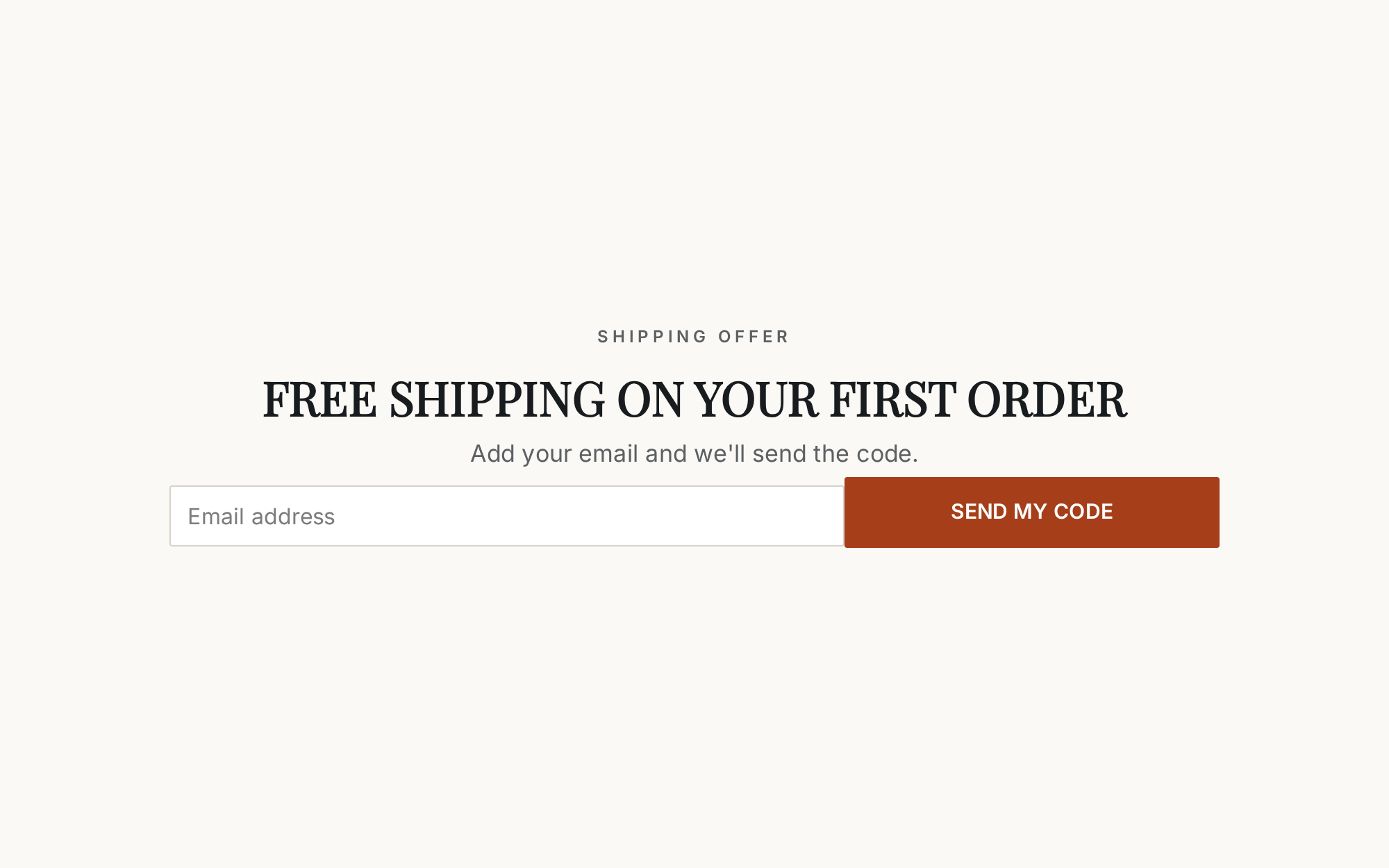 Skincare Free Shipping, step 1 of 3 (Capture (Email))