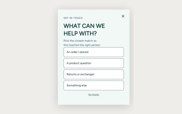 Wellness Contact Form, step 1 of 3 (Capture (Choice question))