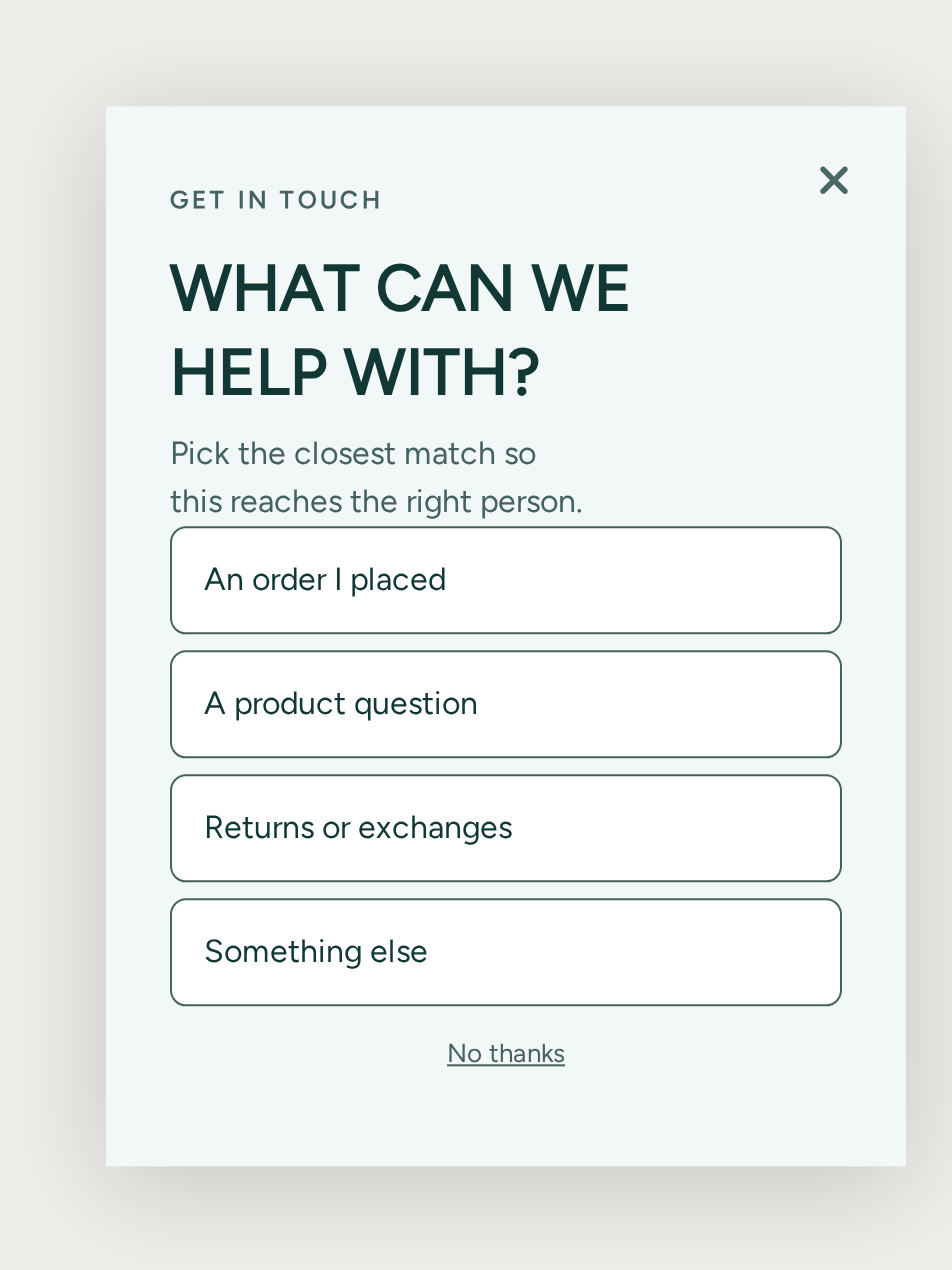 Wellness Contact Form, step 1 of 3 (Capture (Choice question))