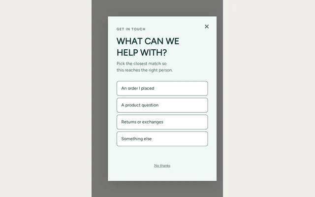 Wellness Contact Form, step 1 of 3 (Capture (Choice question))