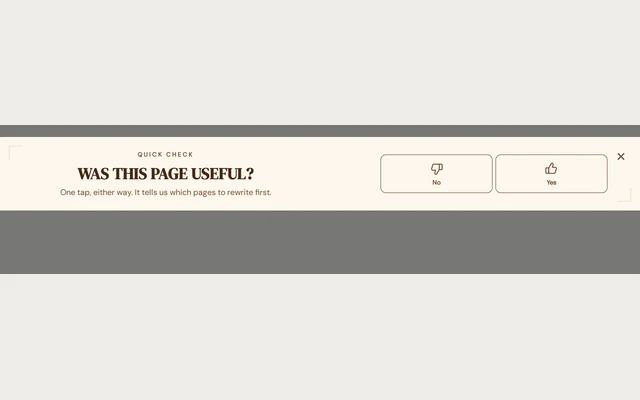 Stationery Thumbs Up Poll, step 1 of 2 (Capture (Rating))