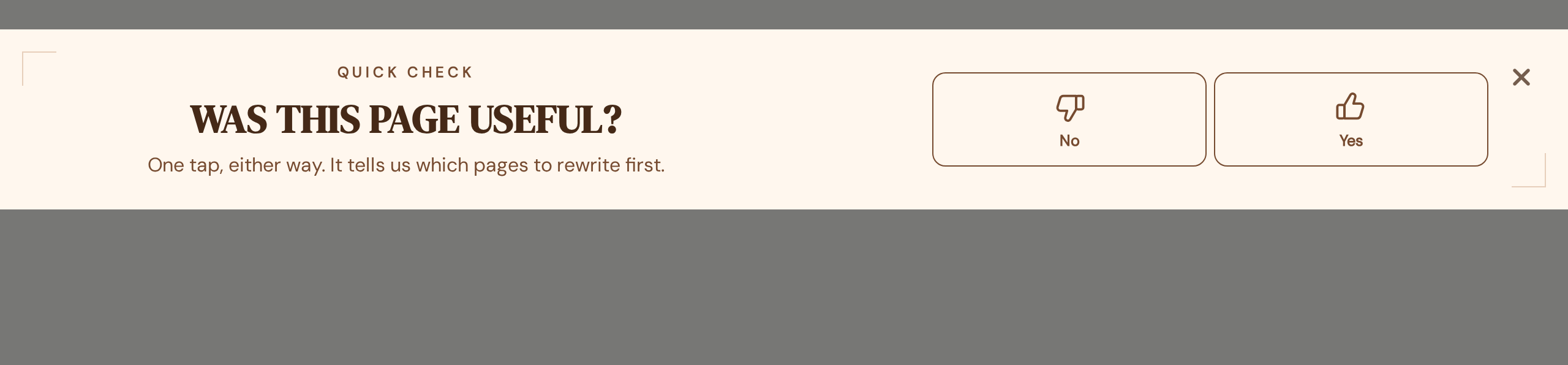 Stationery Thumbs Up Poll, step 1 of 2 (Capture (Rating))