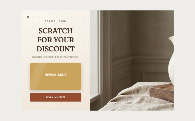 Home Decor Scratch Card, step 1 of 4 (Play (Scratch Card))